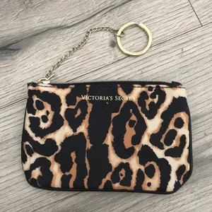 Victoria’s Secret Cheetah Leopard Animal Print Zipper Pouch Keychain Coin Purse thumbnail 1