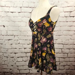 Free People Intimately Black‎ Floral Chemise Dress thumbnail 5