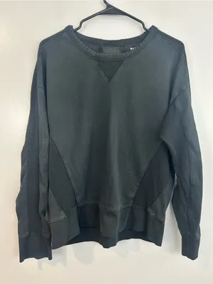 Athleta Black Long Sleeve Mesh Cruise Crewneck Sweatshirt Size Large thumbnail 1