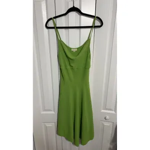 See You Monday Midi Dress Cowl Neck Lime‎ Green Textured Spaghetti Strap XL thumbnail 2