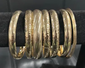Elegant Gold Fashion Bangle Bracelet Set of 7 thumbnail 1