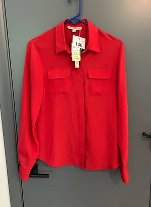 136 Brand new flowy red button down shirt thumbnail 1