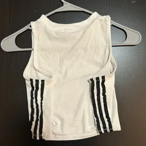 Adidas White Tank Top with Black Stripes thumbnail 2
