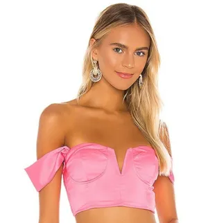 Superdown Coralia Bustier Top in Pink thumbnail 1