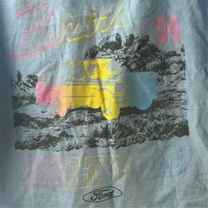 Vintage '94 Ford Bronco Built Wild Graphic T-Shirt Women’s Cropped L‎ Blue thumbnail 4