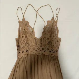Free People Adella Elegant Lace Trim Beige dress NEW without Tags thumbnail 4