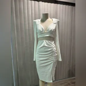 🍒BUNDLE 2 ITEMS FOR $8✨ 🌸AMTIOUS divine simulated two pieces dress ✨ White Size L thumbnail 6
