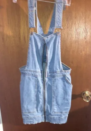 Wild Fable Denim Fitted Overall Dress thumbnail 5