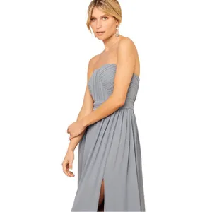Lulus Endless Glamour Slate Blue Strapless Maxi Dress XL – Pleated Wedding Guest thumbnail 6