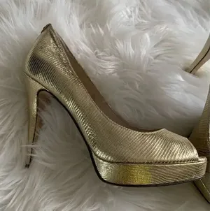 Michael Kors gold heels high heels stiletto size 6 but fits like 6.5 thumbnail 1