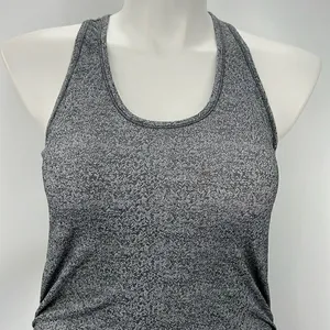 Athleta charcoal gray nylon ruched racerback tank large thumbnail 1