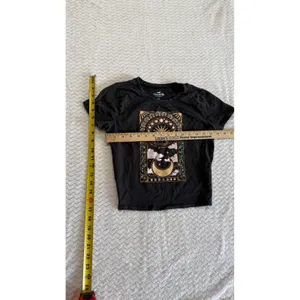 Hollister Womens Black Celestial Sun Moon Graphic Tee Shirt Small Art Nouveau thumbnail 4