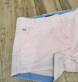 The Brighton Seersucker Chino Short in Pink Stripe by Southern Marsh s… thumbnail 9