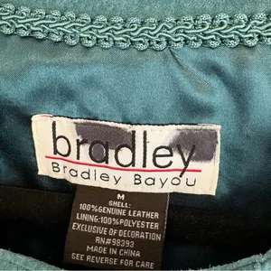 Bradley Teal Leather Lace‎ Detail Jacket Size Medium Blue thumbnail 8