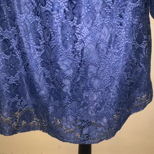 Women’s Miholl Navy Blue Bell Half-Sleeve Mesh Lace Top Off Shoulder thumbnail 7