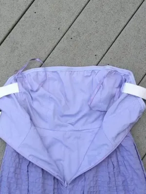 J. Crew Purple Crinkle Pattern Strapless Dress with Pockets thumbnail 9