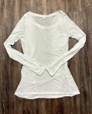 Lululemon White Sheer Burnout Long Sleeve Top Size 4 thumbnail 1