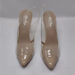 Charles by Charles David Slingback Heels Size 9.5 Nude Clear Pumps Wedding Party thumbnail 4