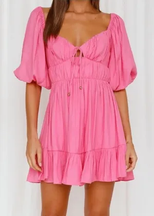 HELLO MOLLY Fiesta Lovin Mini Dress in Hot Pink thumbnail 1