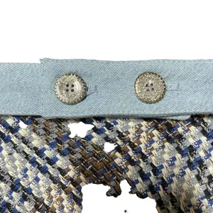 Zara‎ Tweed Weave Mini Skirt in Blue Denim Combination Size Medium thumbnail 6