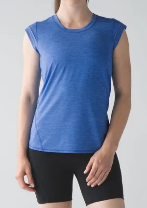 Lululemon Lightweight Top pedal to the medal short sleeve womens Blue (size 8) thumbnail 1