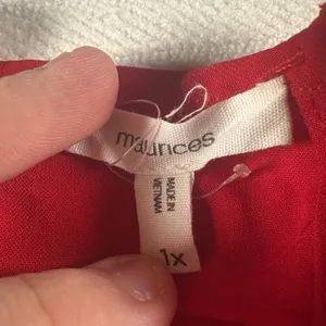 Maurice Beautiful Sexy Red Blouse With Open Long Sleeves Size 1x thumbnail 13