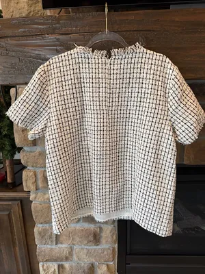 Ann Taylor Tweed Fringe Trim Top NWT thumbnail 6