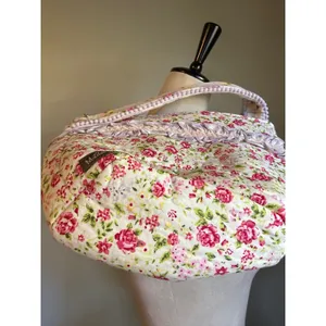 Matilda Jane Floral Quilted Tote Bag Ruffle Purple Gingham Cottagecore NWT retro thumbnail 7