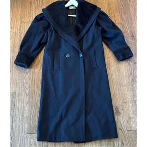 Fashion By Jill black 1970’s Vintage Union maker tag wool peacoat thumbnail 11