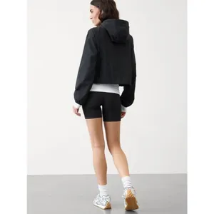 Athleta L Midday Cropped Hoodie Black Large thumbnail 2