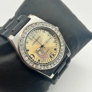 Concepts Breast Cancer Awareness Quartz Watch Crystal Bezel Black Silicon Band thumbnail 3