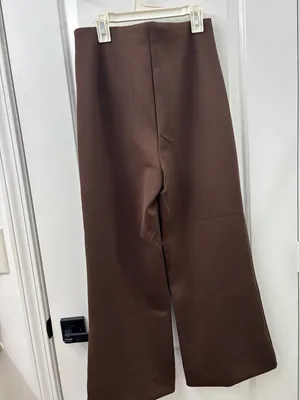 Elie tahari brown wide leg trouser pant cropped thumbnail 4