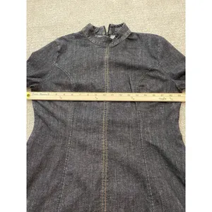 Zara Black Long-Sleeve Mini Dress with High Neck Size XL 97% Cotton thumbnail 9