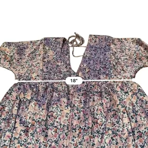 Lulus‎ Floral Babydoll Mini Dress Womens S Pink V Neck Open Back Boho Cottage thumbnail 9