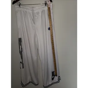 Womens L Nike Sportswear Basketball Jersey Pants Mesh White‎ Skater Y2K Wide Leg thumbnail 6