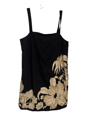 Banana Republic Embroidered Mini Shift Dress Black Floral XS NWT thumbnail 2
