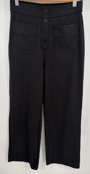 Halara high waisted button multiple pockets straight leg black pant women SP NWT thumbnail 1