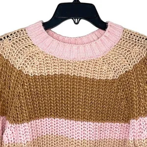 Finders Keepers Womens Mariposa Crew Neck Knit Pullover Sweater Multicolor Large thumbnail 3