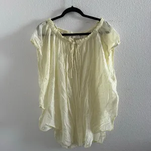 Free People Beach Day Oversized Semi Sheer Top Yellow Size Large thumbnail 2