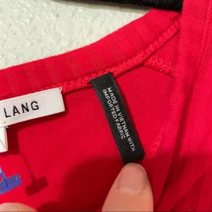 Helmut Lang Red Ribbed Knot Long Sleeve Slightly Cropped Sweater Womens S Casual thumbnail 9