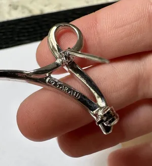 Sarah Coventry Letter Initial A Silver Tone Brooch Pin Signed thumbnail 6