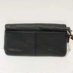 Coach Black Pebbled Leather Wristlet Clutch Multi Card Slot thumbnail 6
