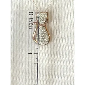 Classy‎ Cat Rose Gold Plated AU Sterling Silver Swarovski Crystals Necklace 18" thumbnail 10