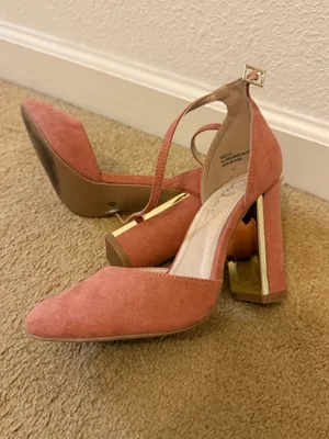 Lulus Mauve Suede Heels with Gold Accents thumbnail 7