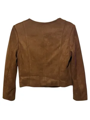 GEMMA JANE Faux Suede Button-Front Jacket S 18.5” p2p Mocha Brown NWT thumbnail 8