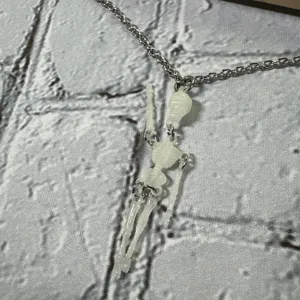 Skeleton Necklace Moveable Limb Steampunk Punk Skull Glow In The Dark Necklace thumbnail 10