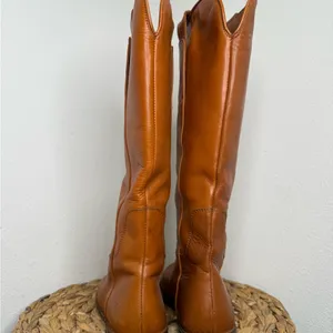 Frye Boots Tall Boot Paige Cognac Camel Leather Riding Brown 6.5 thumbnail 6