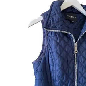 Marc New York Womens Medium M Quilted Sleeveless Vest Blue Full Zip SZ XS thumbnail 4