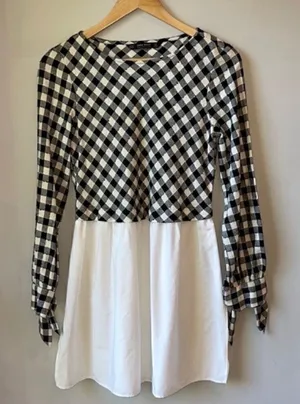 Zara Gingham Plaid Block Dress thumbnail 1