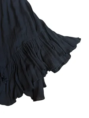 Free People One Black Lace Boho Mini Dress Ruffle Hem Sweetheart Small Women's thumbnail 6